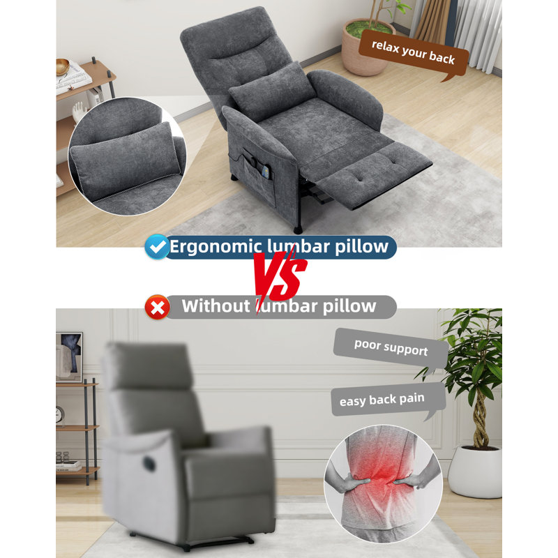  32“Wide Electric Recliner with Heating and Massage Functions Recliner Chair for Living Room & Home Theater Seating