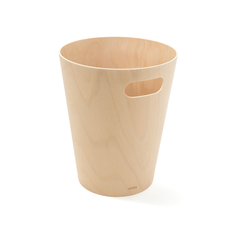 Natural Wood 2 Gallon Open Top Waste Basket