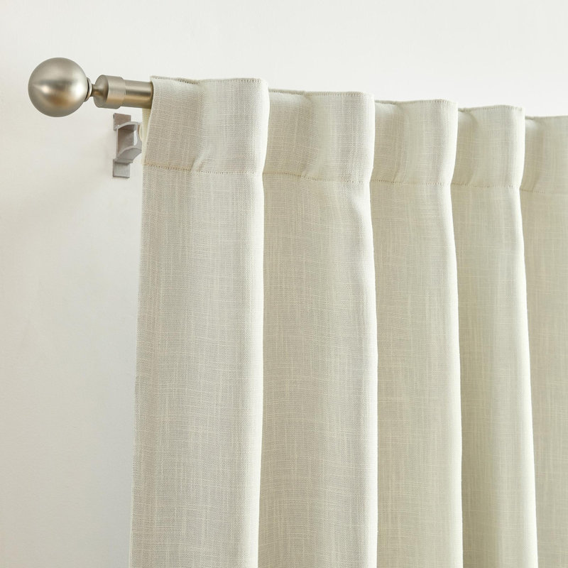 Lenox Serene Blackout Window Curtain, Ivory - 52"W x 84"L, Natural, 52"W x 108"L