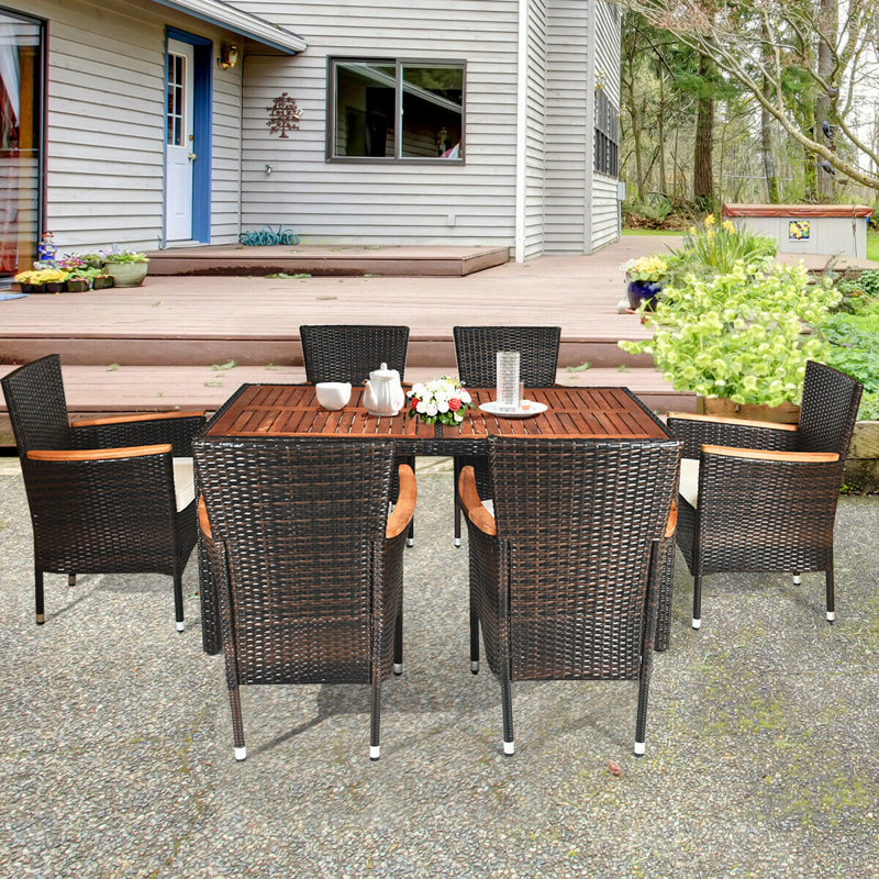 Wicker 6 - Person Patio Conversation Set