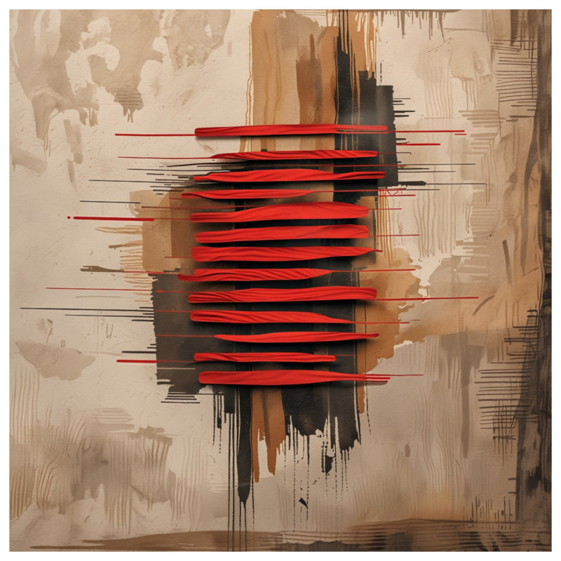 Red Abstract Brushstrokes Double Sided Throw Pillows, 14 x 14 inches