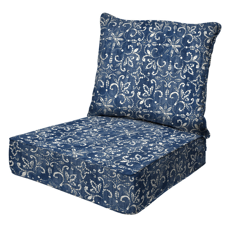 Meridian Outdoor Deep Seating Cushion Set – Comfortable, Durable, Weather-Resistant Design, Blue Floral