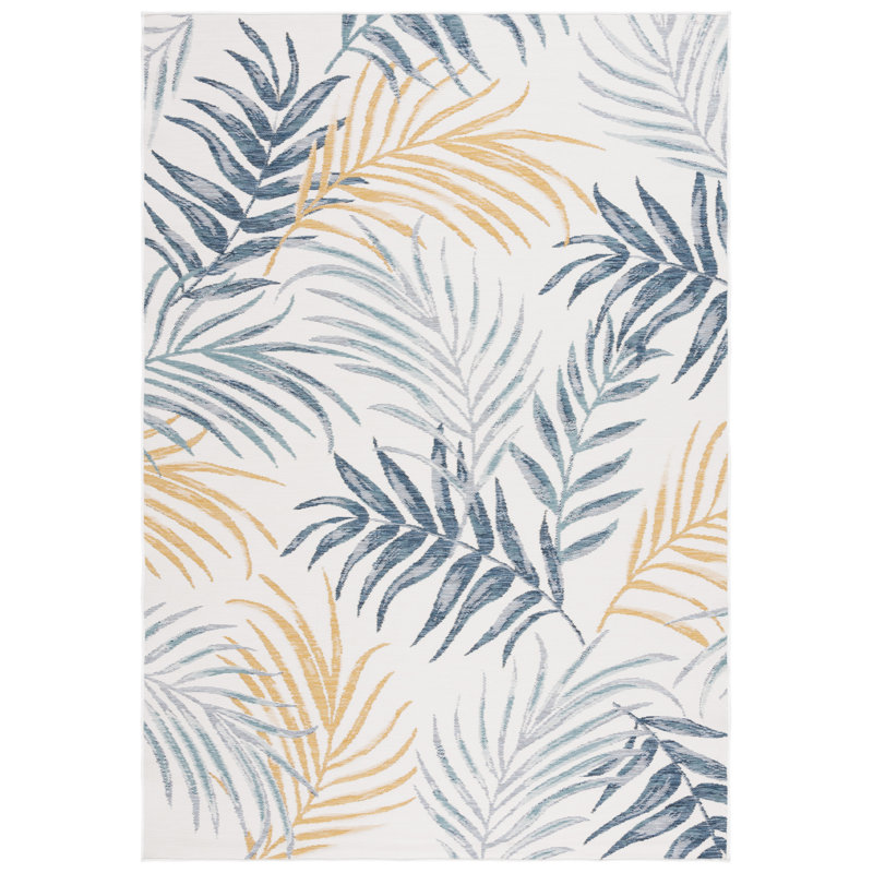 Tapis d'intérieur / extérieur floral Fontenelle Sunrise Performance, Rectangle 4 pi x 5 pi 7 po