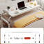 Adjustable Overbed Table with Wheels & Guardrail, Mobile Overbed Laptop Desk with 4 Lockable Casters