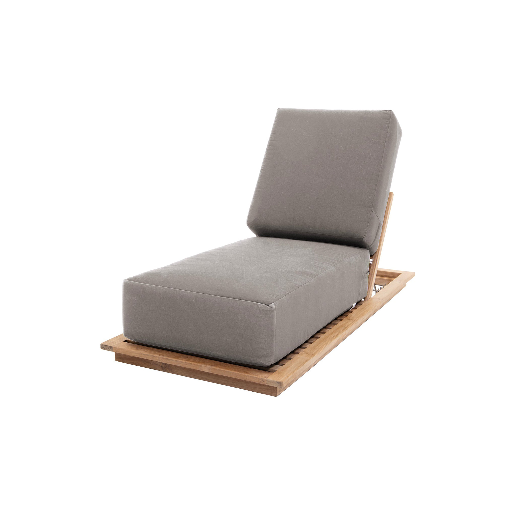Varenna 27.5'' Outdoor Teak Chaise Lounge, Taupe