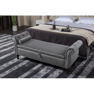 PU Upholstered Bed Bench Flip Top Storage by Astoria Grand
