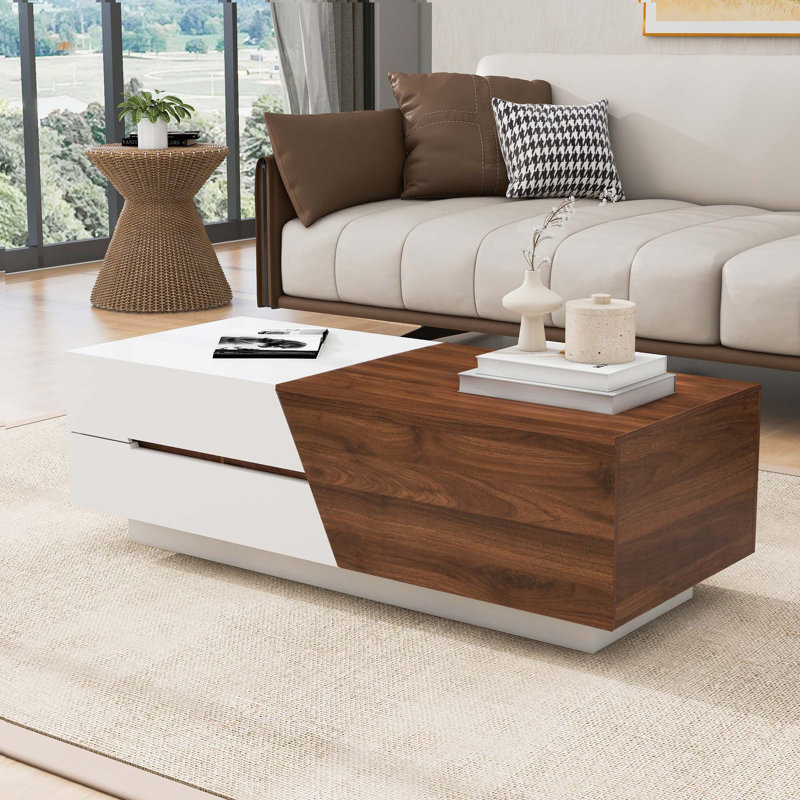 Console 47,24 po Bradi, Blanc / Noyer