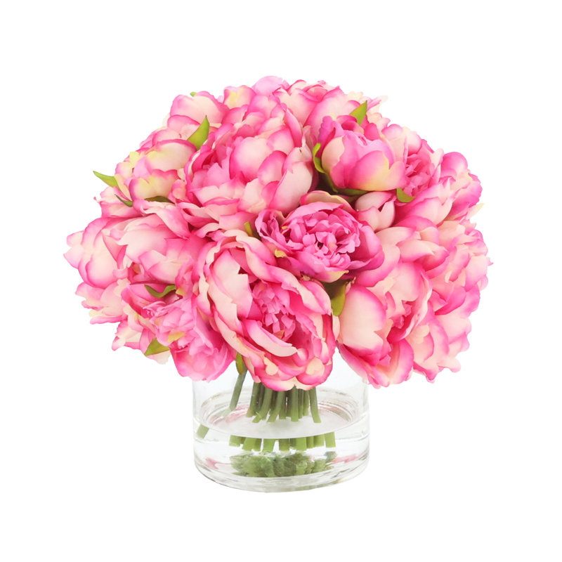 Peony Bouquet In Glass Vase