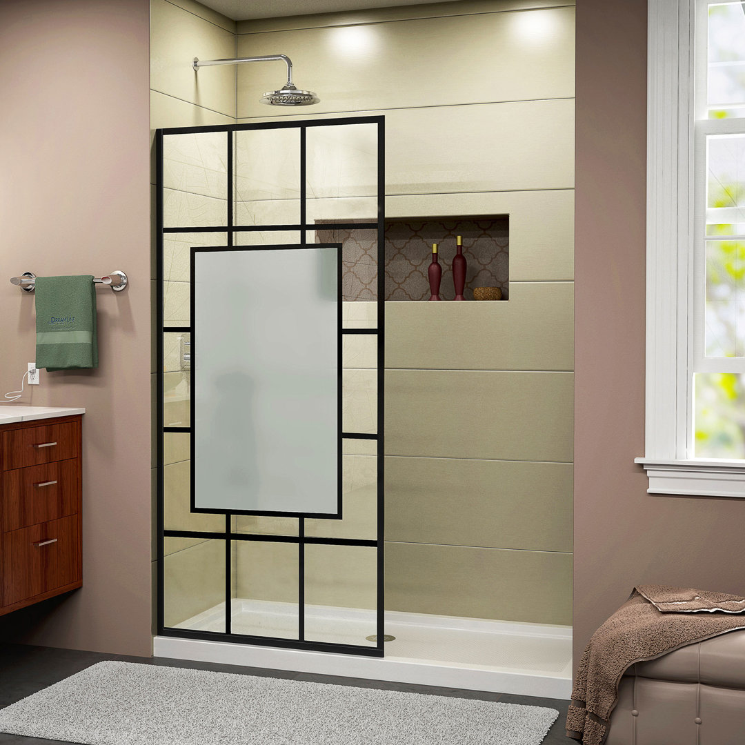French Linea 34"W x 72"H Screen Frameless Fixed Glass Panel DreamLine