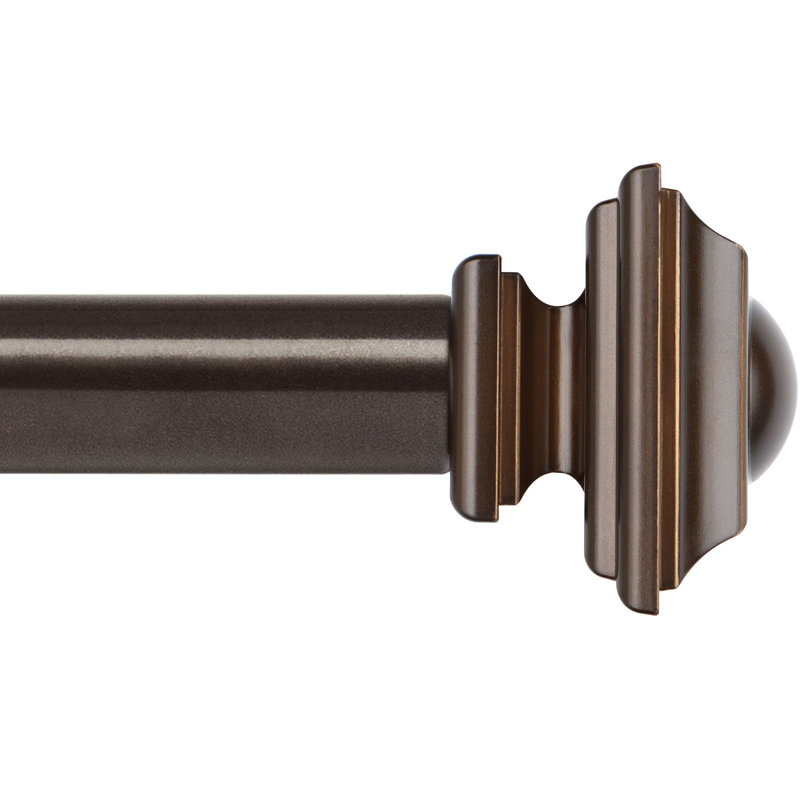 Tringle à rideaux simple réglable Bloxom, Bronze, 36" - 72"