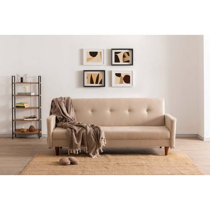 Allinson 200cm Upholstered Sofa Bed, Cream