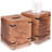 Rustic Burnt Mango Wood Square Tissue Holder – Handmade Farmhouse Tissue Box Covers-1936490550