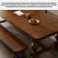 Table de salle à manger en bois massif rétro minimaliste français-1482124629