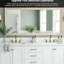 Armoire de rangement de salle de bain en bois massif de 72 pouces, conception à 2 cuves, look épuré, meuble-lavabo léger avec cadre 72 po, comptoir blanc, fermeture en douceur, fabrication