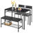 43.3" Dining Table Set For 4, 4 Piece Kitchen Table Set With Bench And Chairs For Small Space, Apartment, Living-Room, Restaurant-501642057