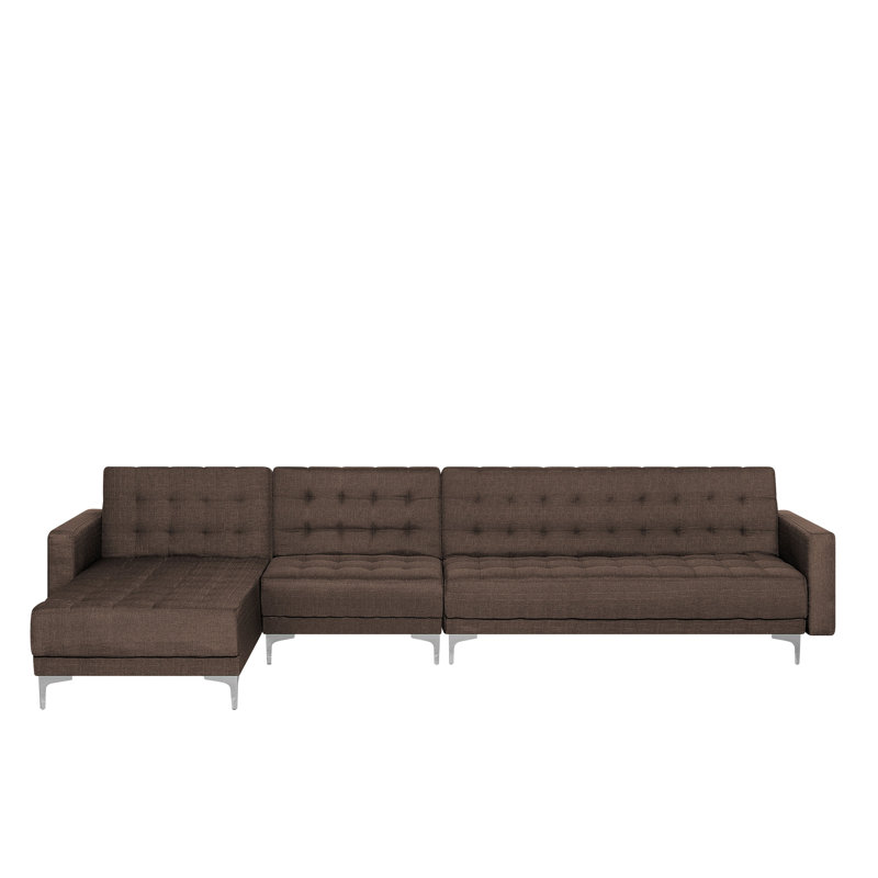 Finnegan 5 Seater Sofa Bed, Left Hand Facing, Brown