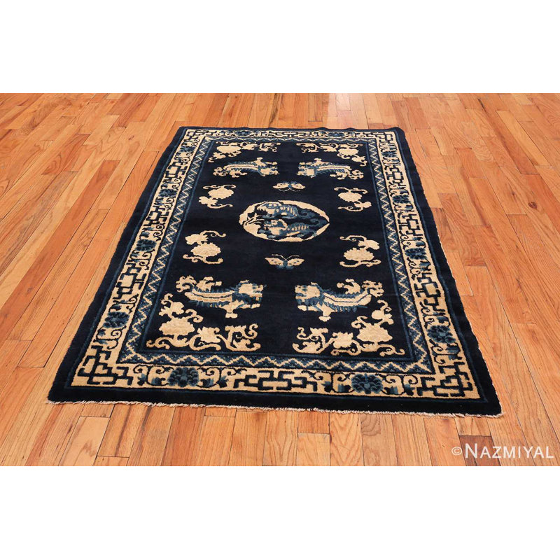 Petit tapis chinois antique Foo Dog