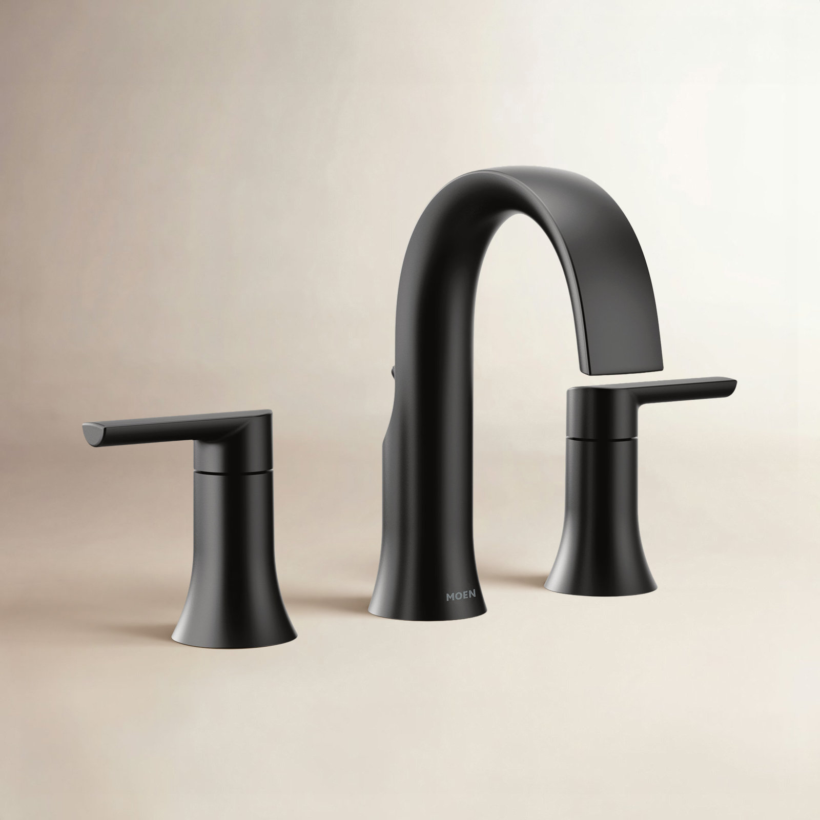 Doux Widespread Bathroom Faucet Trim, Matte Black