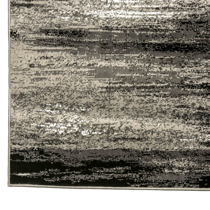 Tapis gris / noir Lazar, Rectangle de 5 pi x 8 pi
