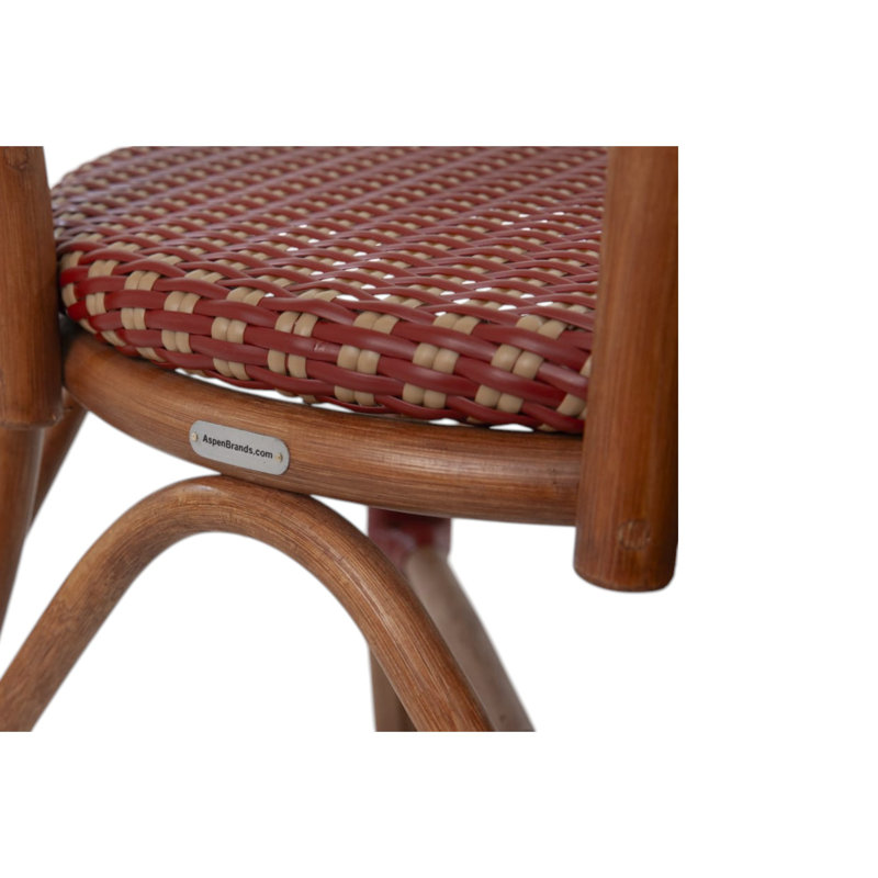 Chaise bistro blanche Paris - 4 chaises, Rouge / blanc