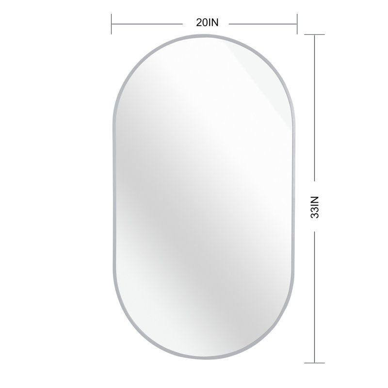 Miroir d'appoint Rauch, Noir incorrect, 33 po x 20 po, Ovale