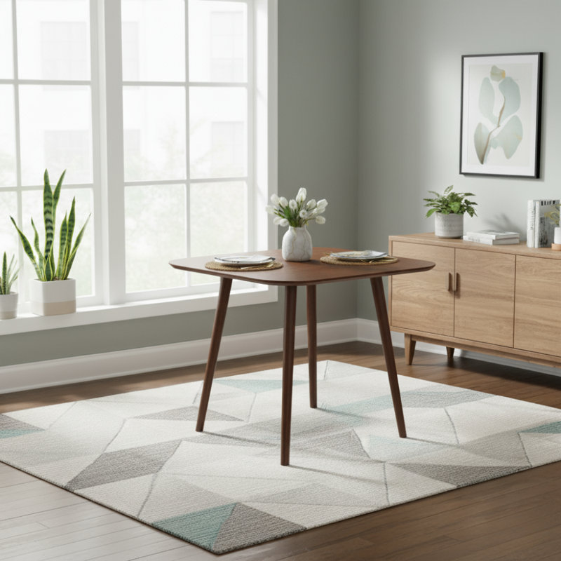 Louise Solid Wood Base Dining Table, Walnut
