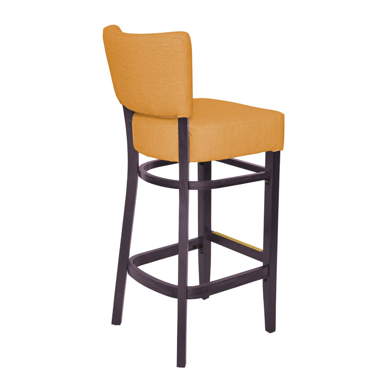 Tabouret de bar Madison, Acajou foncé, Jaune