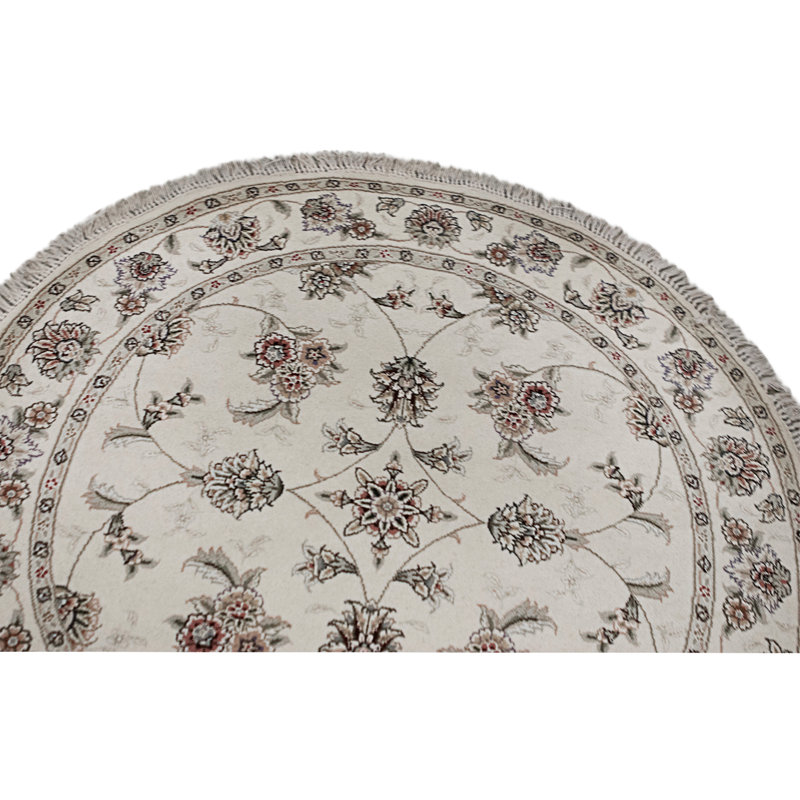 High-Quality Hand-Knotted Ivory Area Rug