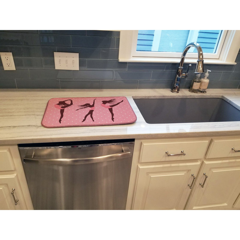 Tapis de séchage à linge de danseurs, Rose / blanc