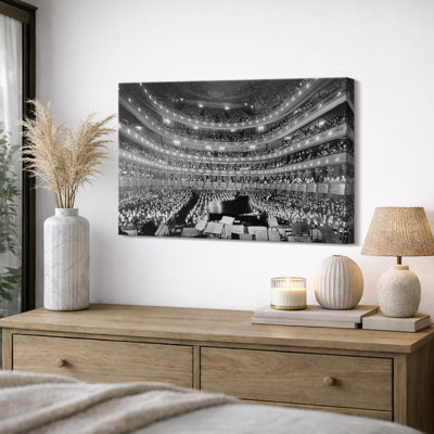 «Grand Theatre Orchester», œuvre de photo historique en noir et blanc, images de salon, impression sur toile encadrée.