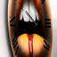 Female Lips With Black & Orange Lipstick - Modern Wall Clock-93602322