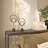 Metal Circle Geometric Decorative Gold Sculpture with Black Base Set