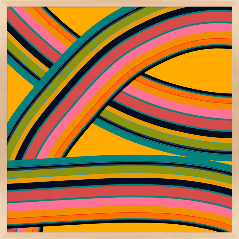 «Twist Series I Fiesta Twist» par Jacques Pilon - impression encadrée, H 16 po x l 16 po x P 1,25 po, Érable