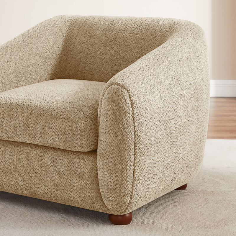 Mykel Upholstered Accent Chair, Camel Polyester