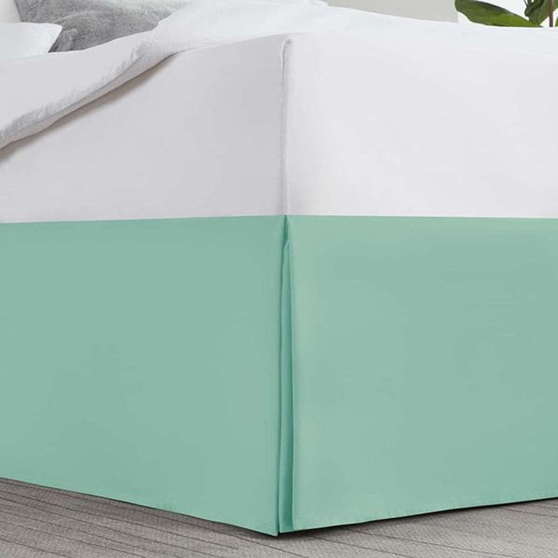 Luxury Pleated 14" Bed Skirt, Mint Green, Full