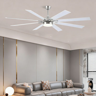  72" 8-blade Large Ceiling Fans Modern Farmhouse Indoor With Lights And Remote