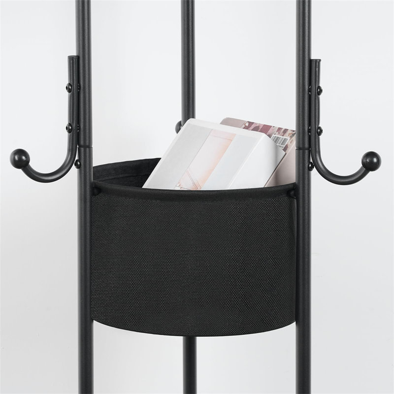 Metal 4 - Hook Coat Rack, Black