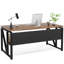 Bureau d'ordinateur moderne de 55 pouces avec tablette de rangement, bureau d'écriture pour bureau personnel-1925669116