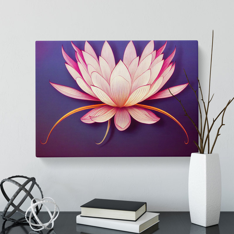 Otherworldly Lotus Flower - Wrapped Canvas, 50cm H x 76cm W x 3cm D