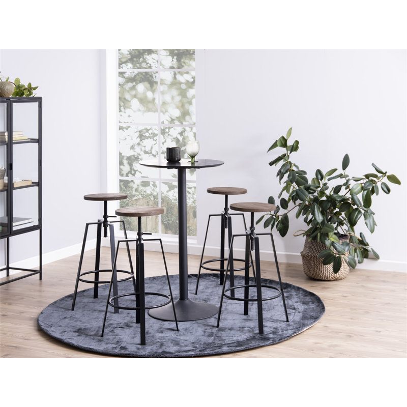 Ickes Round Metal Base Dining Table, 105cm H x 60cm L x 60cm W