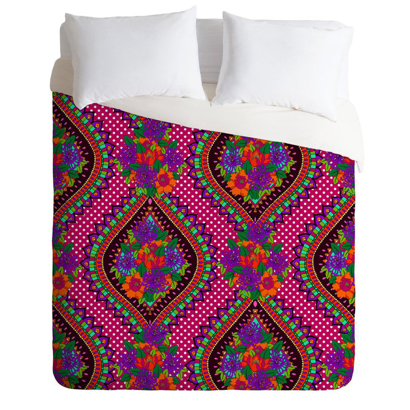 Polyester Floral Duvet Cover, Full/Queen Duvet + 2 Shams