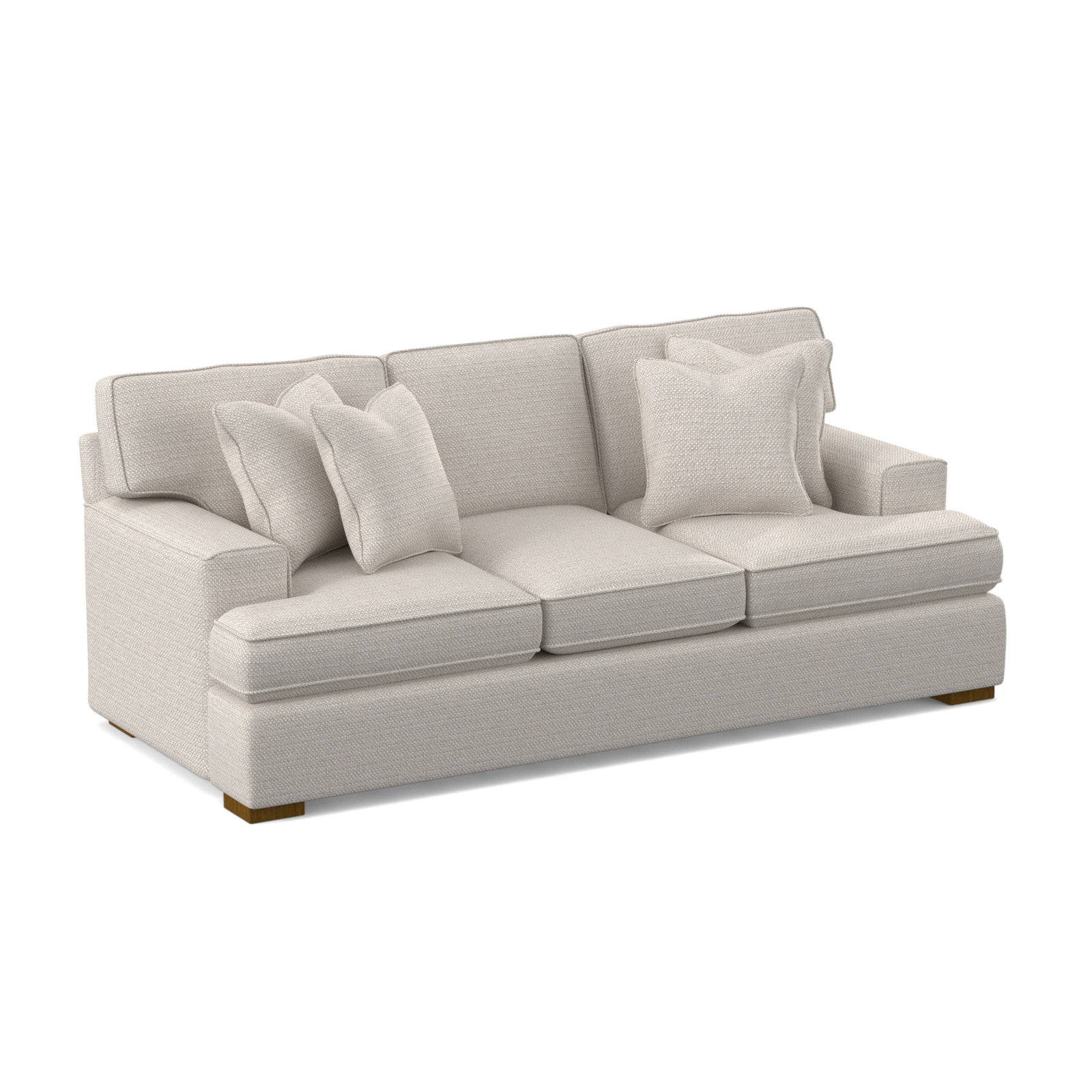 Sadie 97'' Sofa, Havana Finish, White Textured Performance; 0865-91