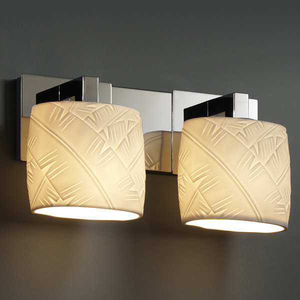 Katya 2 - Light Bath Bar, Banana Leaf, Polished Chrome