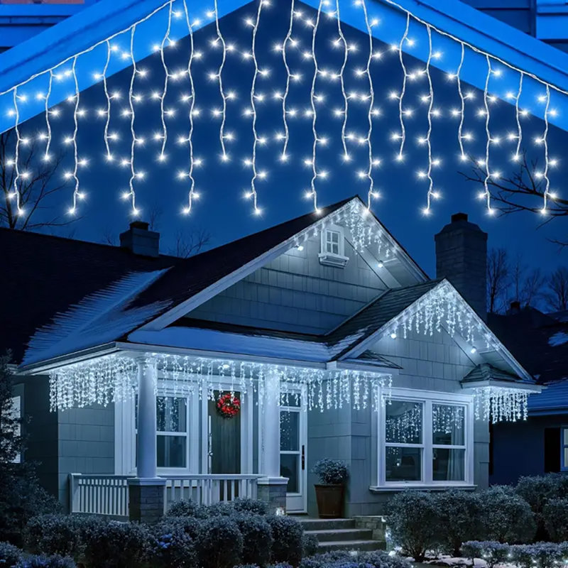 1000cm Solar Powered 400 - Bulb Cord String Light
