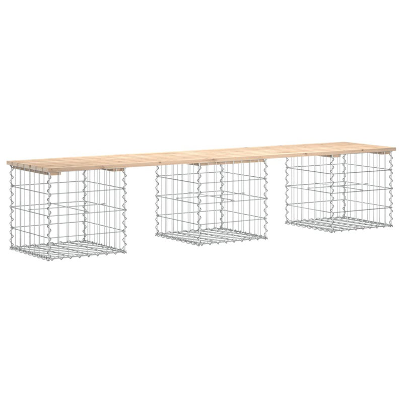 Boran Steel Outdoor Bench, 42 cm H x 203 cm W x 44 cm D, Wood Pine