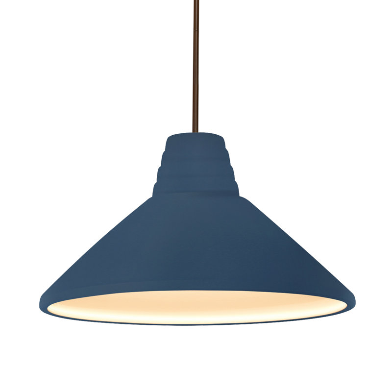 Luminaire suspendu conique à 1 lumière Roselle, Ciel à minuit, Nickel brossé