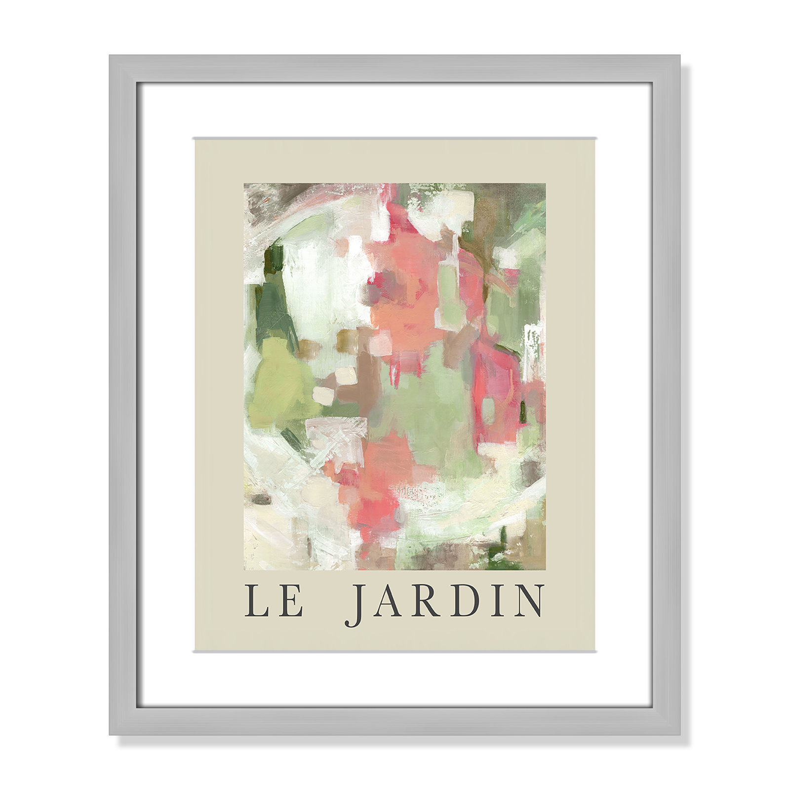 Riya "Le Jardin" Print by Carol Robinson, Silver Single Picture Frame, Yes, 19" H x 16" W x 1.25" D