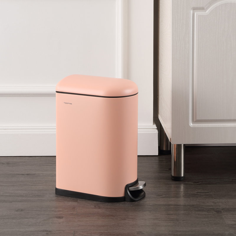 Poubelle à pédale en acier Roland, Flamant rose, 2,64 gallons