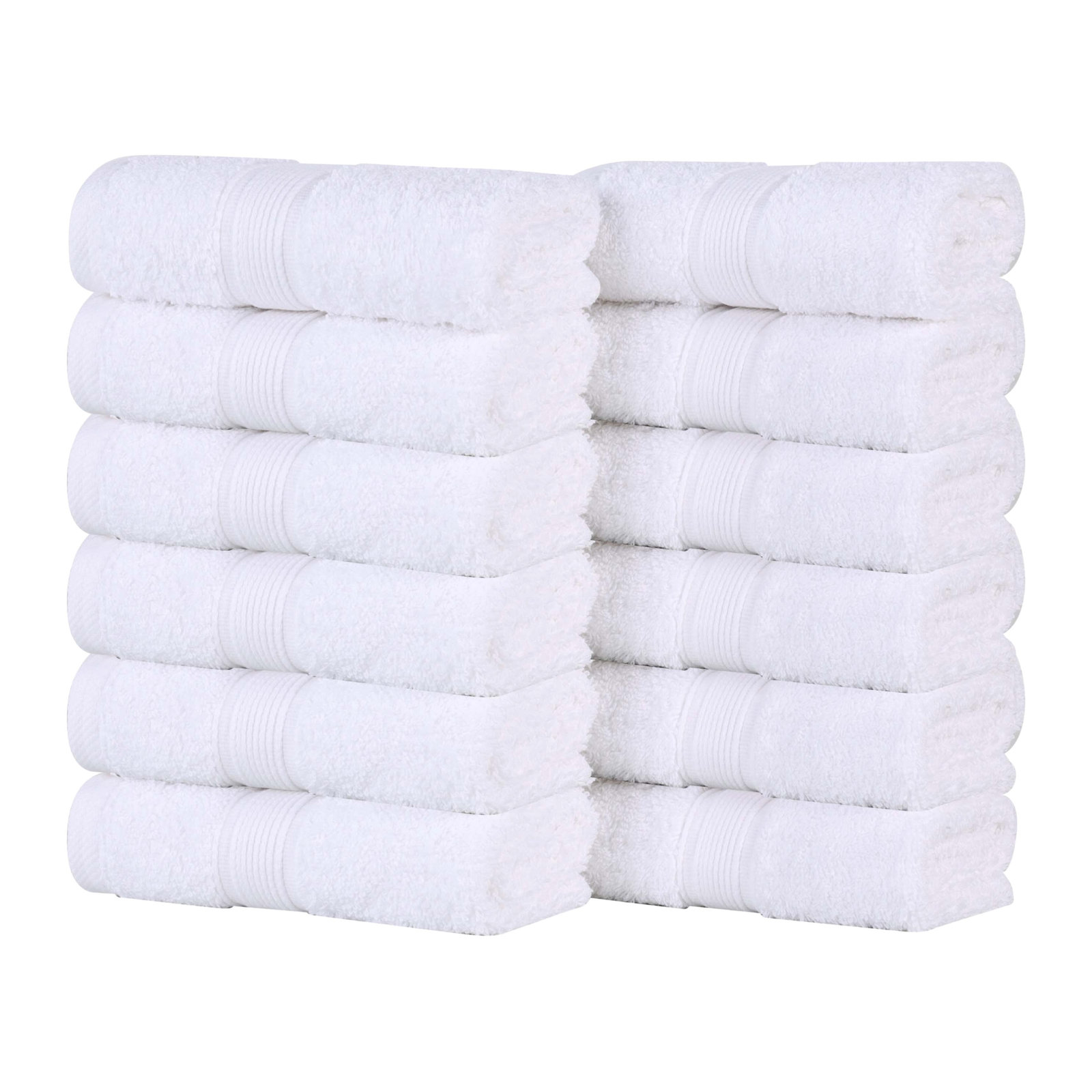 Organic Cotton Towel Set, White, 12 Washcloth Set