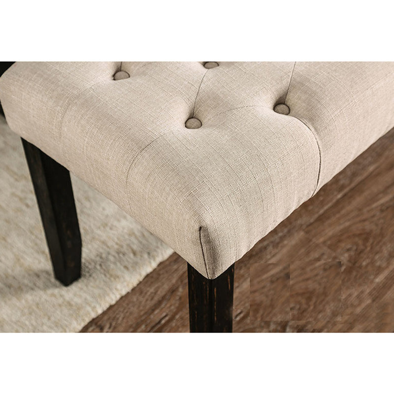 Paire de chaises de salle à manger rembourrées en tissu